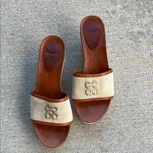 Coach Jaci Open Toe Slide Wedges 9.5
